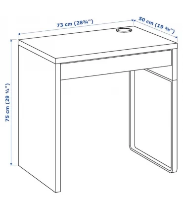 میز تحریر ایکیا مدل MICKE اندازه 50×73 سانتیمتر رنگ سفید