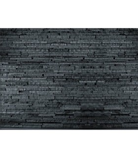 پوستر دیواری 4 تکه طرح دیوار سنگی مشکی 1WALL مدل W4P-SLATE-001