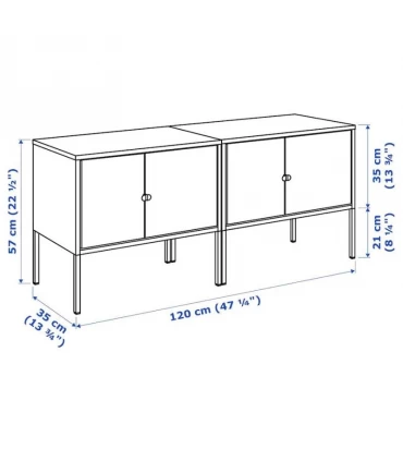 مجموعه 2 عددی کمد ایکیا مدل LIXHULT ابعاد 57×35×120 سانتیمتر رنگ خاکستری