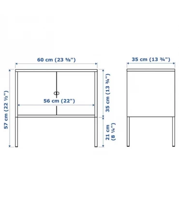 کمد فلزی ایکیا مدل LIXHULT ابعاد 35×60 سانتیمتر رنگ خاکستری
