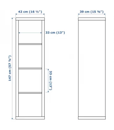 کتابخانه چهار طبقه ایکیا مدل KALLAX ابعاد 147×42 سانتیمتر رنگ سفید