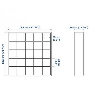 قفسه 5 در 5 ایکیا مدل KALLAX ابعاد 182×182 سانتیمتر رنگ گردویی