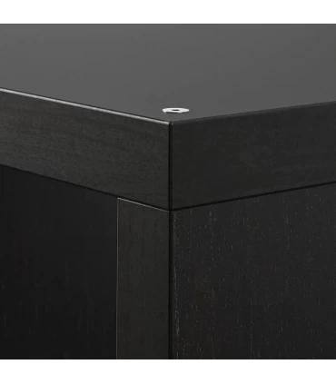 قفسه 5 در 5 ایکیا مدل KALLAX بهمراه 10 کشو 5 درب ابعاد 182×182 سانتیمتر رنگ قهوه ای تیره