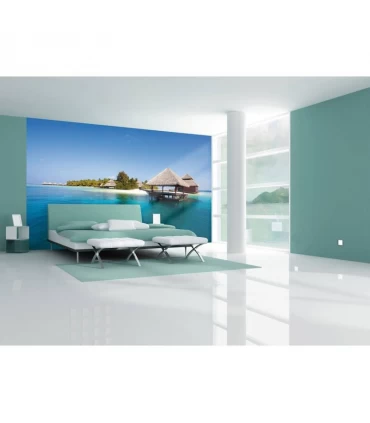 پوستر دیواری 4 تکه طرح خانه های ساحلی 1WALL مدل W4P-DREAM-002