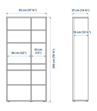 قفسه 6 طبقه ایکیا مدل VIHALS ابعاد 95×200 سانتیمتر رنگ سفید