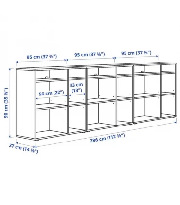 قفسه 18 خانه ایکیا مدل VIHALS عرض 286 سانتیمتر رنگ سفید