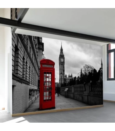پوستر دیواری 4 تکه طرح باجه تلفن 1WALL مدل W4P-LONDON-001