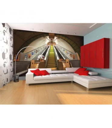 پوستر دیواری 4 تکه طرح پله برقی مترو لندن 1WALL مدل W4P-SUBWAY-002