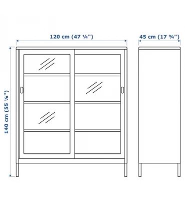 کمد 2 درب ایکیا مدل IDASEN ابعاد 140×120 سانتیمتر رنگ بژ