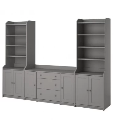 بوفه، کمد و کتابخانه ایکیا مدل HAUGA ابعاد 199×279 سانتیمتر رنگ خاکستری