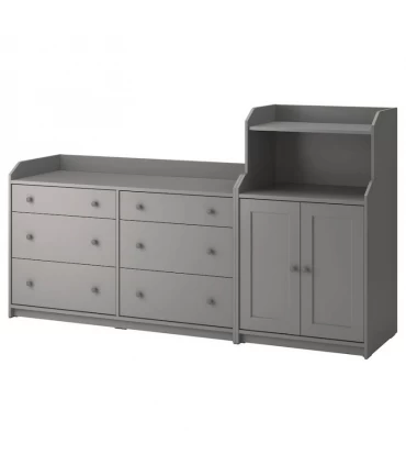 دراور/کمد ایکیا مدل HAUGA ابعاد 116×208 سانتیمتر رنگ خاکستری