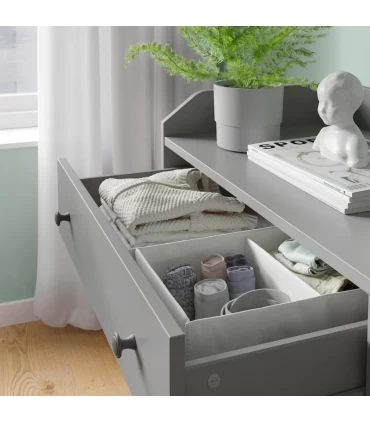 دراور/کمد ایکیا مدل HAUGA ابعاد 116×208 سانتیمتر رنگ خاکستری