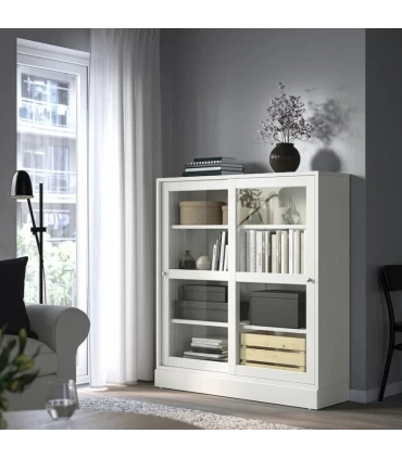 کمد درب کشویی ایکیا مدل HAVSTA ابعاد 134×121 سانتیمتر رنگ سفید