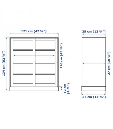 کمد درب کشویی ایکیا مدل HAVSTA ابعاد 134×121 سانتیمتر رنگ سفید