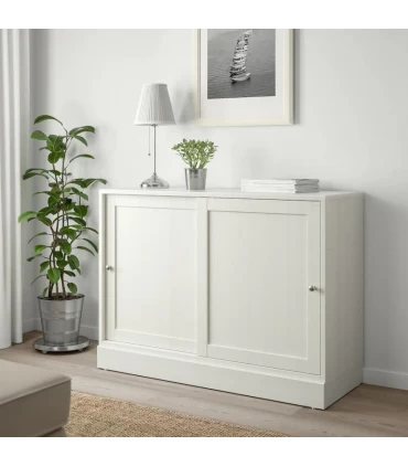 کمد درب کشویی ایکیا مدل HAVSTA ابعاد 89×121 سانتیمتر رنگ سفید