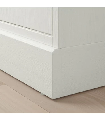 مجموعه کمد درب شیشه ای و چوبی ایکیا مدل HAVSTA ابعاد 134×162 سانتیمتر رنگ سفید
