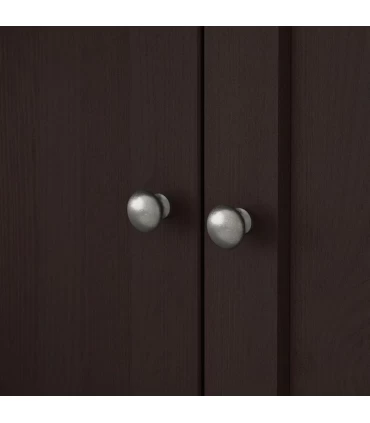 مجموعه کمد درب شیشه ای و چوبی ایکیا مدل HAVSTA ابعاد 134×162 سانتیمتر رنگ قهوه ای تیره