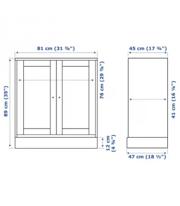 کمد 2 درب ایکیا مدل HAVSTA  ابعاد 89×81 سانتیمتر رنگ سفید