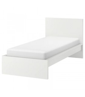 تختخواب یک نفره ایکیا مدل MALM بهمراه کفی Lindbaden عرض 90 سانتیمتر رنگ سفید