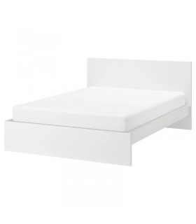 تختخواب دو نفره ایکیا مدل MALM بهمراه کفی Lonset عرض 140 سانتیمتر رنگ سفید
