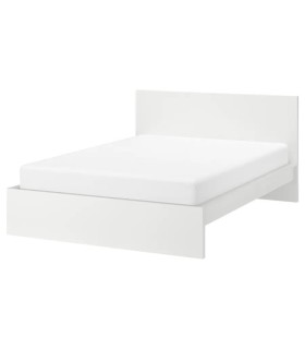 تختخواب دو نفره ایکیا مدل MALM بهمراه کفی سری Lonset عرض 140 سانتیمتر رنگ سفید