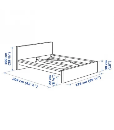 تختخواب دو نفره ایکیا مدل MALM کفی Leirsund عرض 160 سانتیمتر رنگ سفید