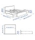 تختخواب دو نفره ایکیا مدل MALM بهمراه 4 عدد کشو و کفی Lonset عرض 140 سانتیمتر رنگ سفید