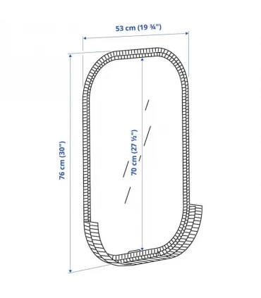 آینه چوبی ایکیا مدل SOMMARBO اندازه 76×53 سانتیمتر