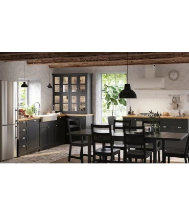 درب کابینت ایکیا مدل LERHYTTAN اندازه 60×40 سانتیمتر چوبی با رنگ آمیزی مشکی