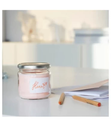 شمع معطر با ظرف شیشه ای درب دار ایکیا مدل ADELSYREN با رایحه گریپ فروت و گل رز 40 ساعتی