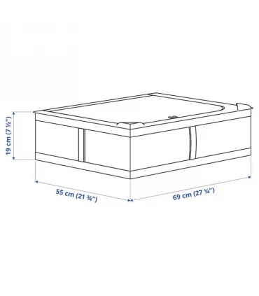 باکس ذخیره سازی زیپ دار ایکیا مدل SKUBB ابعاد 19×55×69 سانتیمتر رنگ سفید