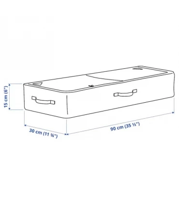 محفظه ذخیره سازی زیپ دار ایکیا مدل SKUBB ابعاد 15×30×90 سانتیمتر رنگ خاکستری تیره