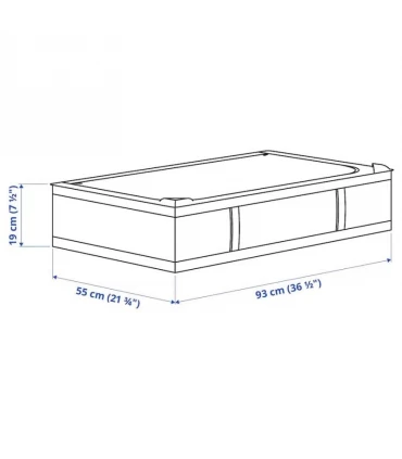 باکس ذخیره سازی زیپ دار ایکیا مدل SKUBB ابعاد 19×55×93 سانتیمتر رنگ خاکستری تیره