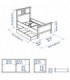 تختخواب یک نفره ایکیا مدل HEMNES با کفی Lindbaden و 2 کشو ذخیره سازی اندازه 90×200 سانتیمتر رنگ سفید