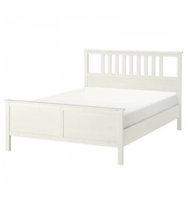 تختخواب دو نفره ایکیا مدل HEMNES بهمراه کفی Lindbaden عرض 160 سانتیمتر رنگ سفید