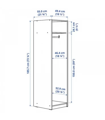 کمد لباس ایکیا مدل GURSKEN اندازه 186×55×49 سانتیمتر رنگ بژ