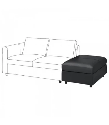 زیر پایی/جلومبلی ایکیا مدل VIMLE دارای فضای ذخیره سازی روکش چرم رنگ مشکی Grann/Bomstad