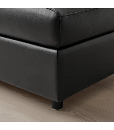 زیر پایی/جلومبلی ایکیا مدل VIMLE دارای فضای ذخیره سازی روکش چرم رنگ مشکی Grann/Bomstad