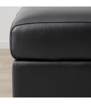 زیر پایی/جلومبلی ایکیا مدل VIMLE دارای فضای ذخیره سازی روکش چرم رنگ مشکی Grann/Bomstad