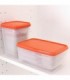 ست ظروف نگهداری غذا 17 پارچه ایکیا مدل PRUTA پک 3 عددی رنگ بدنه شفاف/ درب نارنجی