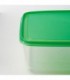 ست ظروف نگهداری غذا ایکیا مدل PRUTA پک 3 عددی رنگ بدنه شفاف/ درب سبز حجم 1.9 لیتر