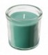 شمع معطر شیشه ای ایکیا مدل HEDERSAM رنگ سبز روشن زمان سوختن 20 ساعت