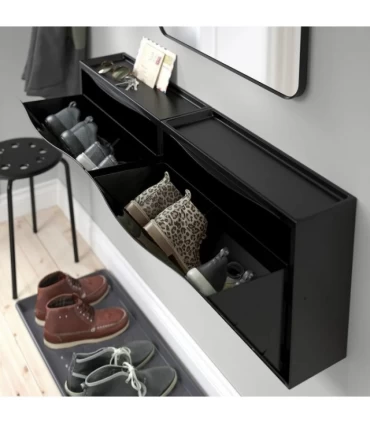 جاکفشی دیواری پلاستیکی ایکیا مدل TRONES رنگ مشکی