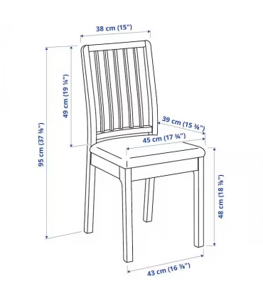 صندلی ناهار خوری چوبی ایکیا مدل EKEDALEN رنگ قهوه ای/خاکستری روشن Orrsta