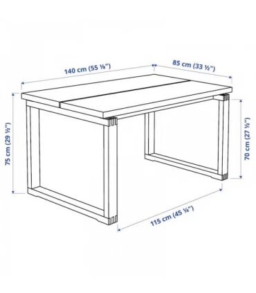 میز ناهار خوری 4 نفره ایکیا مدل MORBYLANGA اندازه 85×140 سانتیمتر روکش بلوط با رنگ آمیزی قهوه ای