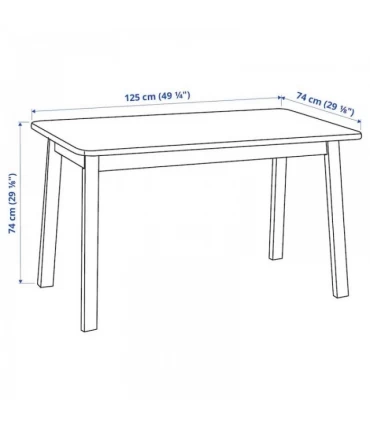 میز ناهار خوری 4 نفره ایکیا مدل NORRAKER اندازه 74×125 سانتیمتر چوب توس