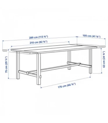 میز ناهار خوری قابل تبدیل 6 تا 8 نفره ایکیا مدل NORDVIKEN چوب کاج