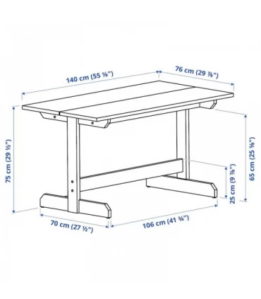 میز ناهار خوری 4 نفره تمام چوب ایکیا مدل NACKANAS