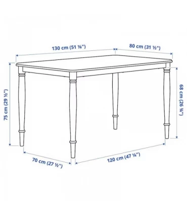 سرویس میز و صندلی ناهار خوری چهار نفره ایکیا مدل DANDERYD / INGOLF رنگ روکش بلوط/سفید/بژ