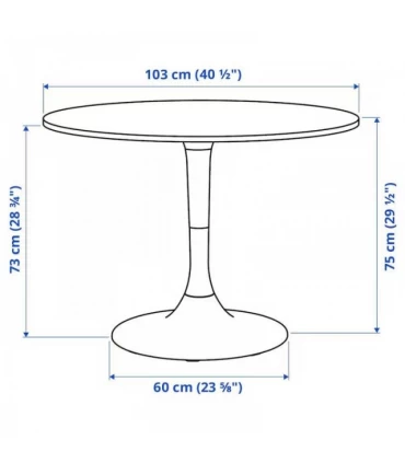 ست میز و صندلی ناهار خوری 4 نفره گرد ایکیا مدل DOCKSTA / LILLANAS رنگ سفید/مشکی